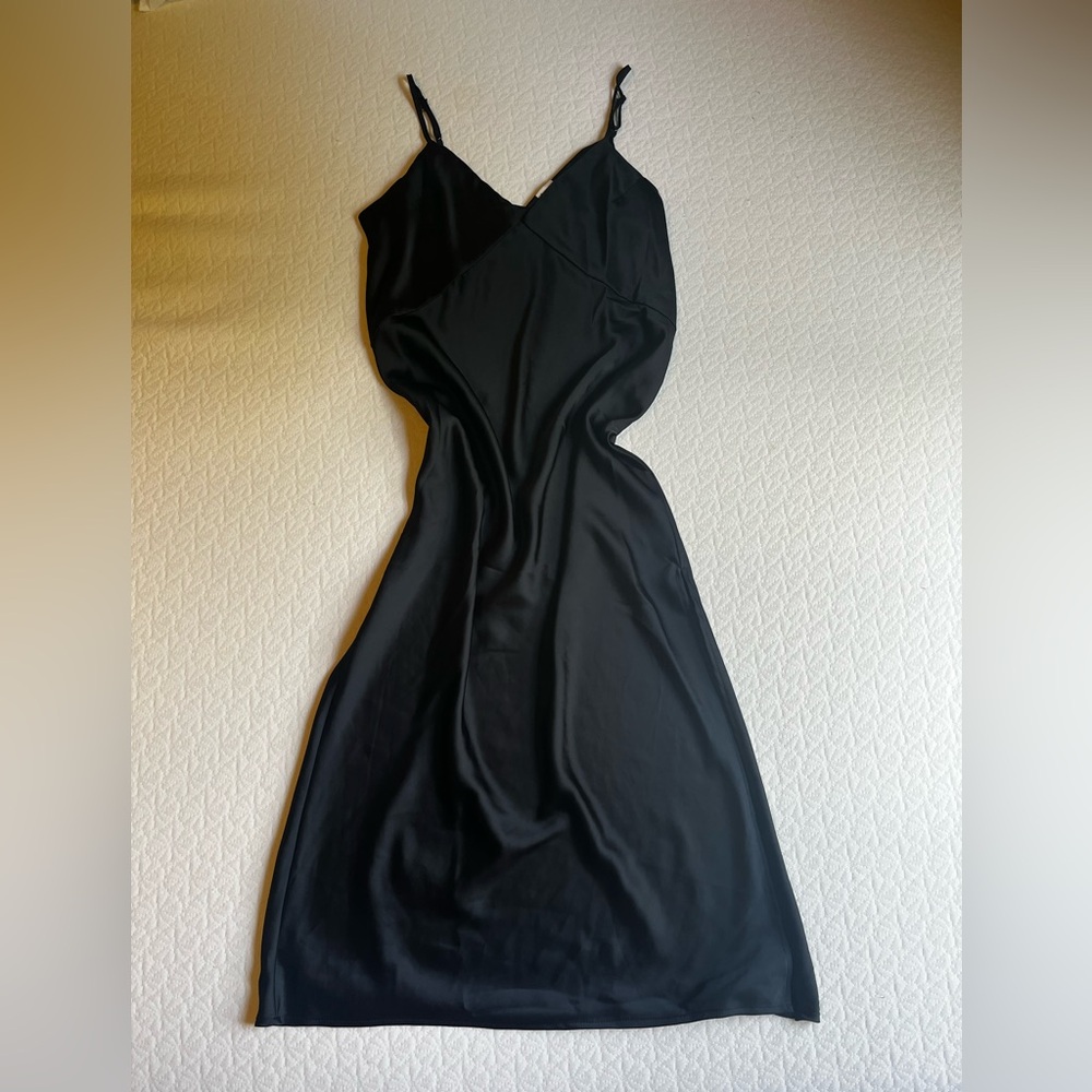 NWT!! A New Day Black Satin Maxi Dress — Size Medium!!